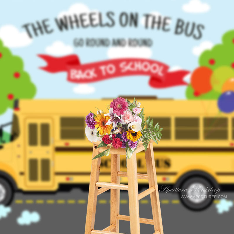 Aperturee - The Wheels On The Bus Road Back To School Backdrop