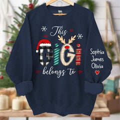 Aperturee - This Belongs To Mom Kids Custom Christmas Sweatshirt