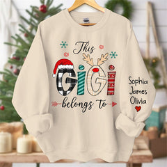 Aperturee - This Belongs To Mom Kids Custom Christmas Sweatshirt