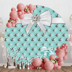 Aperturee - Tiffany Blue Diamond Tie Round Birthday Backdrop