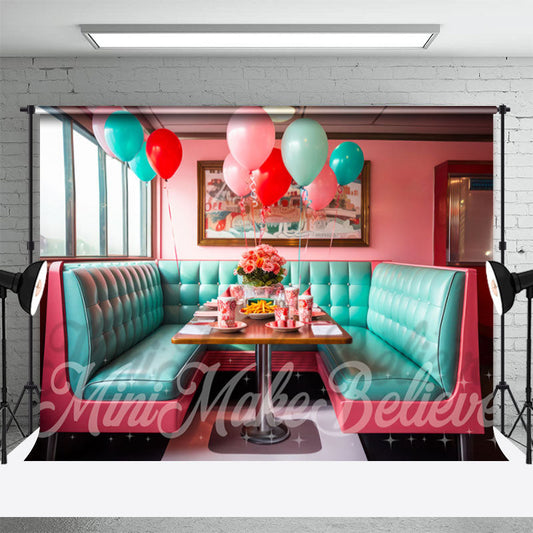 Aperturee - Tiffany Blue Pink Seats Balloon Architecture Backdrop
