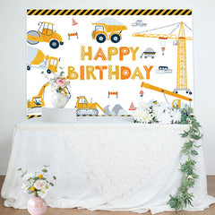 Aperturee - Toy Construction Truck Birthday Backdrop For Boy