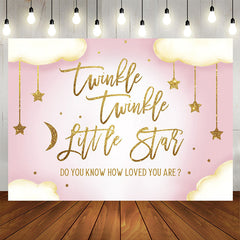 Aperturee - Twinkle Glitter Stars With Cloud Baby Shower Backdrop