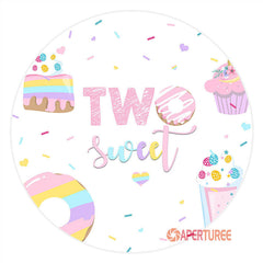 Aperturee - Two Sweet Rainbow Desserts 2nd Birthday Backdrop