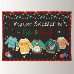 Aperturee - Ugly And Bright Sweater Merry Christmas Backdrop