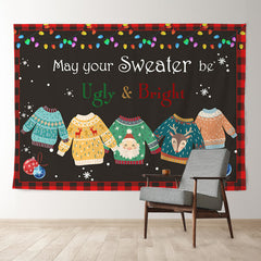 Aperturee - Ugly And Bright Sweater Merry Christmas Backdrop