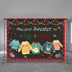 Aperturee - Ugly And Bright Sweater Merry Christmas Backdrop