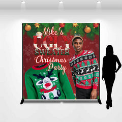 Aperturee - Ugly Sweater Plant Custom Photo Christmas Backdrop