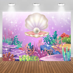 Aperturee - Undersea Pearl Shell Coralline Birthday Backdrop