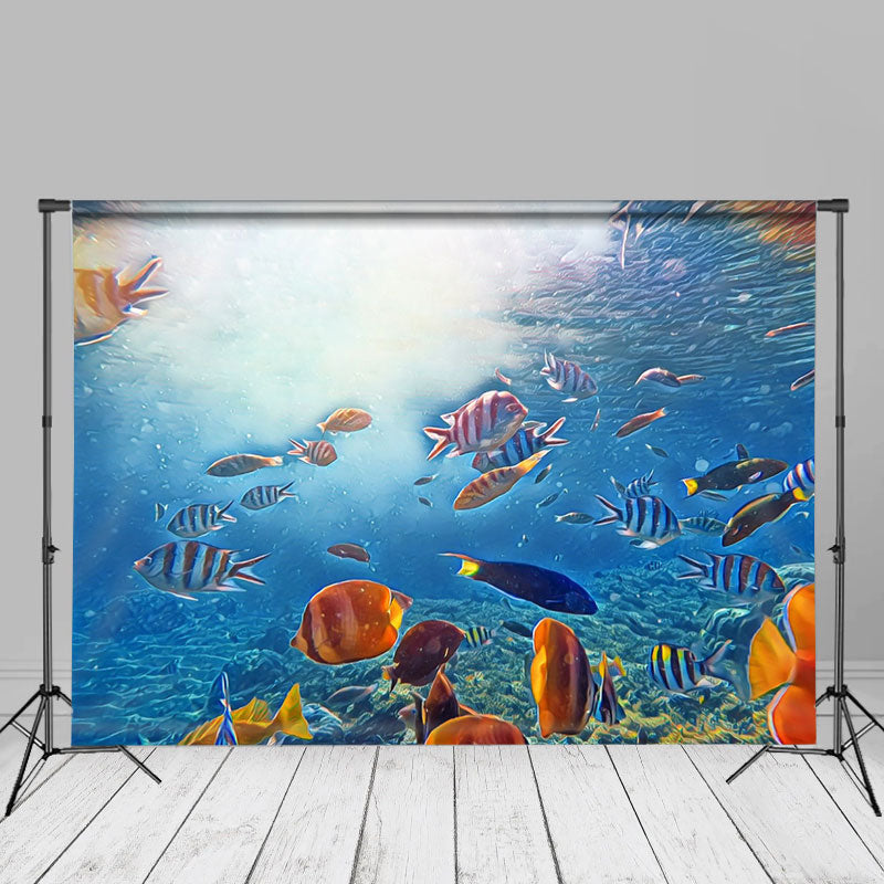 Aperturee - Underwater World Colorful Fish Summer Backdrop Decor