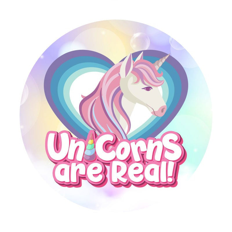 Aperturee - Unicorns Are Real Round Kids Birthday Backdrop
