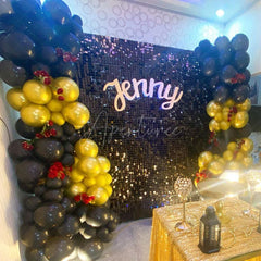 Aperturee Black Shimmer Wall Panels | Wedding Event Party Decorations