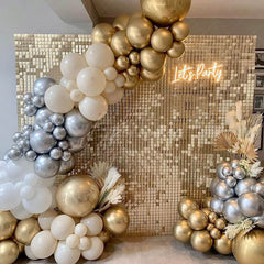 Aperturee Light Matte Gold Shimmer Wall Panels | Wedding Event Party Decorations