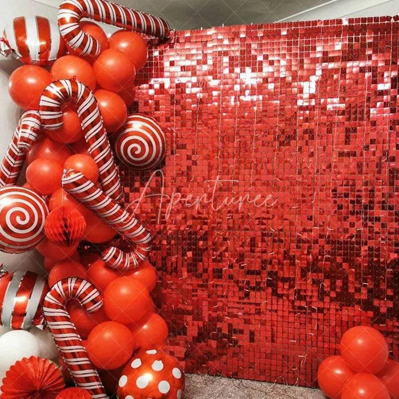 Aperturee Red Shimmer Wall Panels | Wedding Event Party Decorations