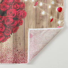 Aperturee - Valentines Day Red Rose Heart Lighting Backdrop