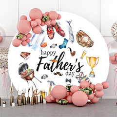 Aperturee - Various Gifts Rugby White Fathers Day Round Backdrop
