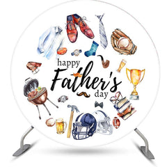 Aperturee - Various Gifts Rugby White Fathers Day Round Backdrop