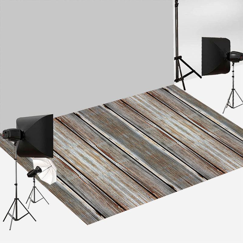 Aperturee - Vertical Texture Distressed Wood Rubber Floor Mat