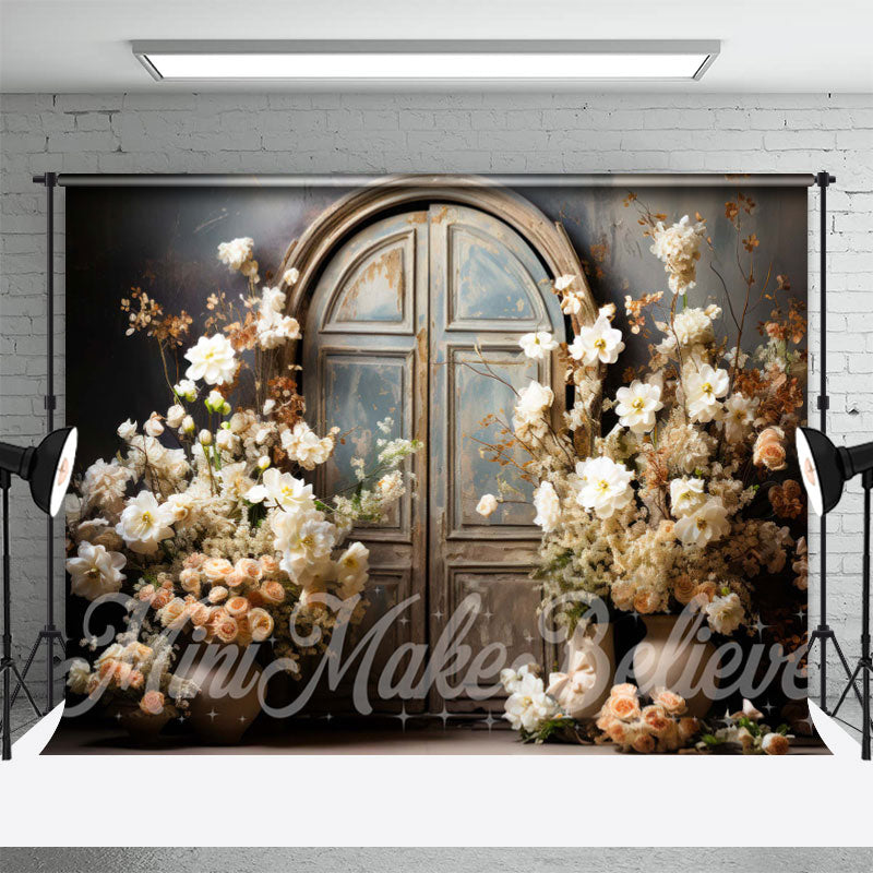Aperturee - Vintage Bloom Flowers Arch Door And Window Backdrop