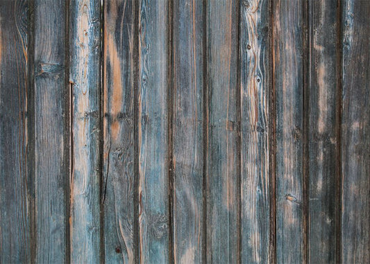Aperturee - Vintage Blue Vertical Wood Photo Rubber Floor Mat