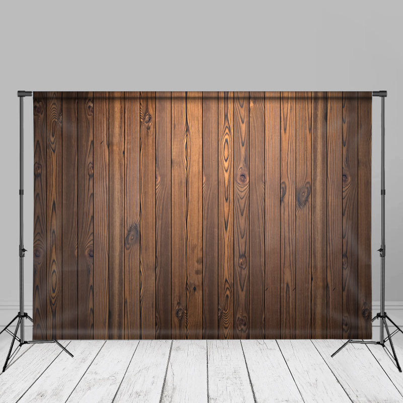 Aperturee - Vintage Dark Brown Wood Vertical Photo Backdrop