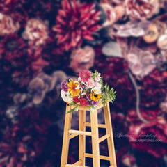 Aperturee - Vintage Flowers Portrait Photoshoot Studio Backdrop
