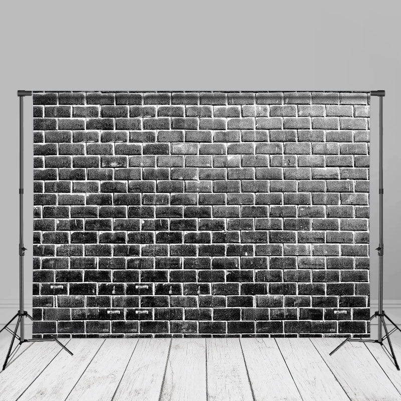 Aperturee - Vintage Grunge Black White Brick Photo Background