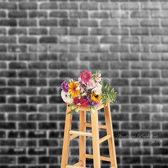 Aperturee - Vintage Grunge Black White Brick Photo Background