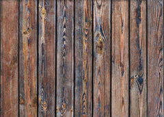 Aperturee - Vintage Reddish Brown Wood Texture Rubber Floor Mat