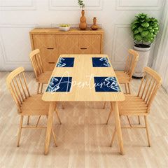 Aperturee - violent waves blue white modern set of 4 Placemats