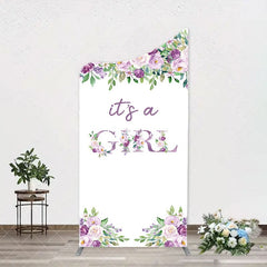 Aperturee - Violet Purple Flower Arch Girl Baby Shower Backdrop