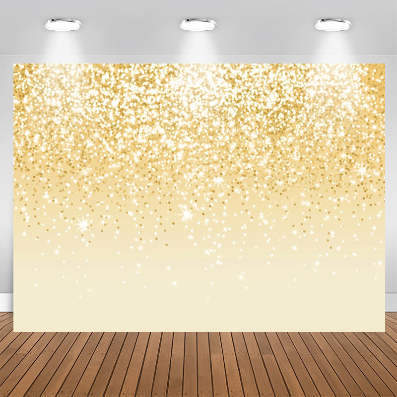 Aperturee - Voguish Golden Glitter Glisten Birthday Backdrop