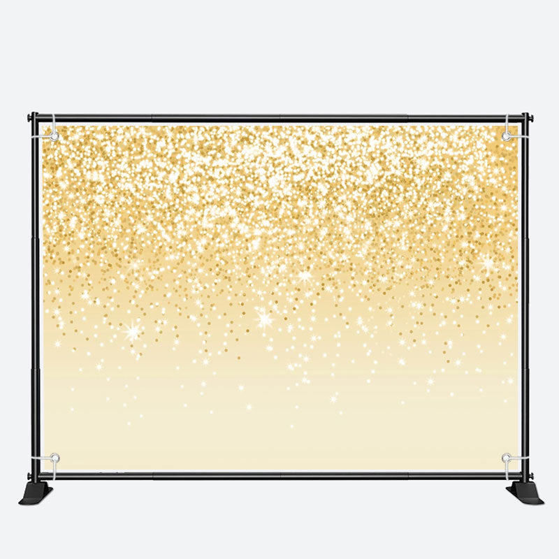 Aperturee - Voguish Golden Glitter Glisten Birthday Backdrop