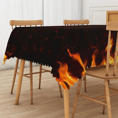 Aperturee - Warm Fireplace Christmas Party Rectangle Tablecloth