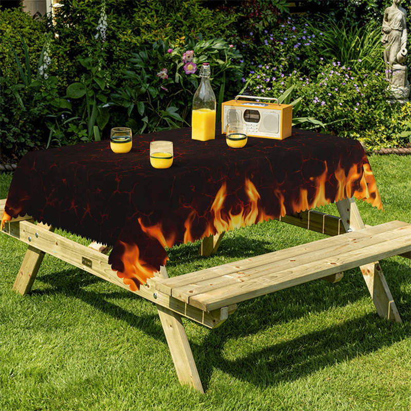 Aperturee - Warm Fireplace Christmas Party Rectangle Tablecloth