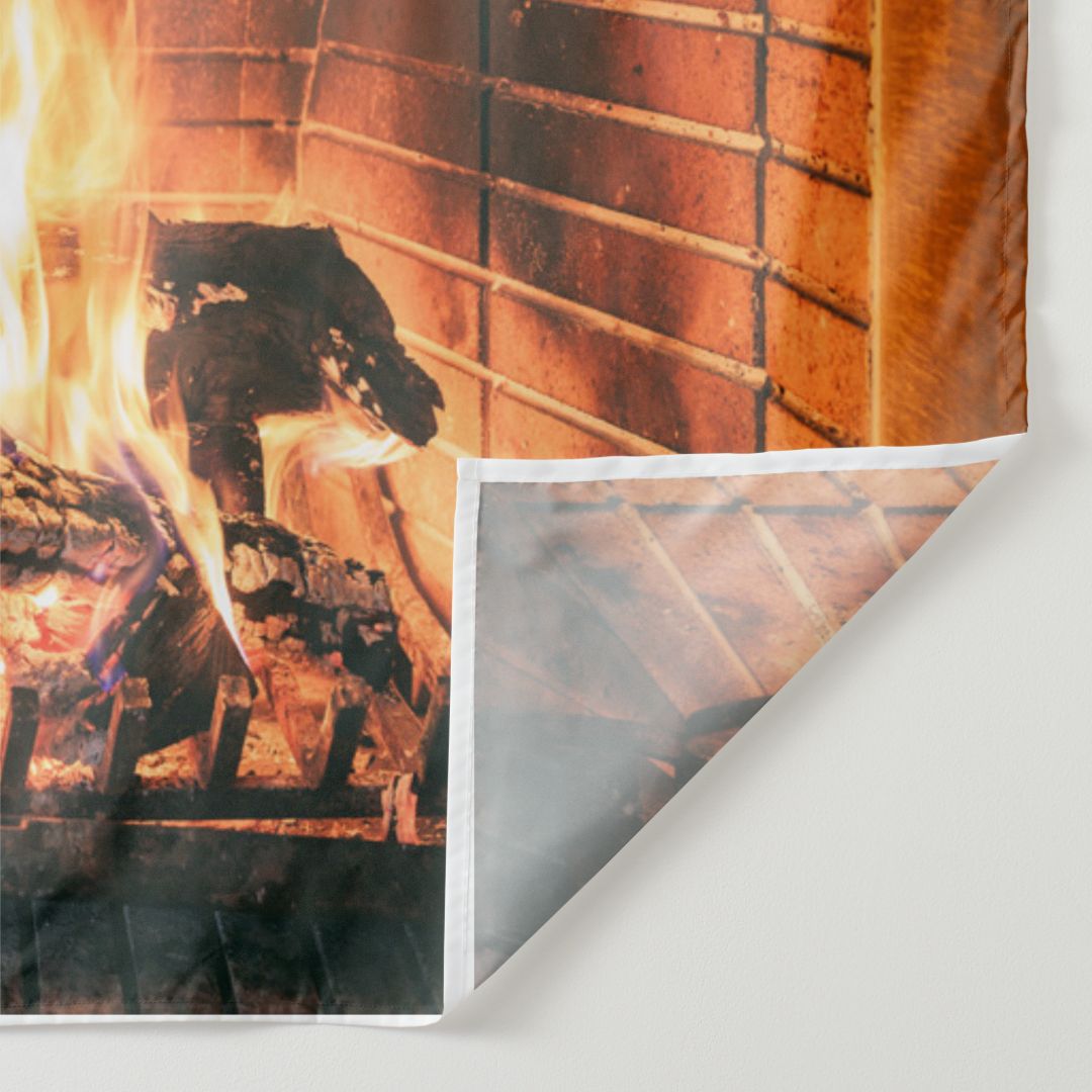 Aperturee - Warm Fireplace Wood Fuel Winter Backdrop For Photo