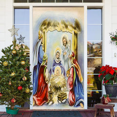 Aperturee - Warm Holy God Baby Christmas Door Cover Decoration