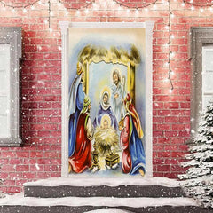 Aperturee - Warm Holy God Baby Christmas Door Cover Decoration