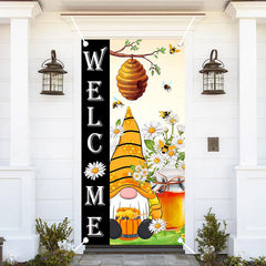 Aperturee - Welcome Honeycomb Bees Dwarf Baby Shower Door Cover