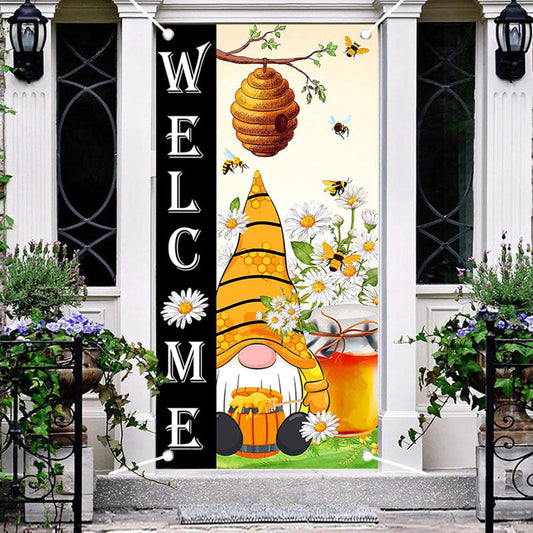 Aperturee - Welcome Honeycomb Bees Dwarf Baby Shower Door Cover