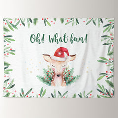 Aperturee - What Fun Deer Merry Christmas Holiday Backdrop