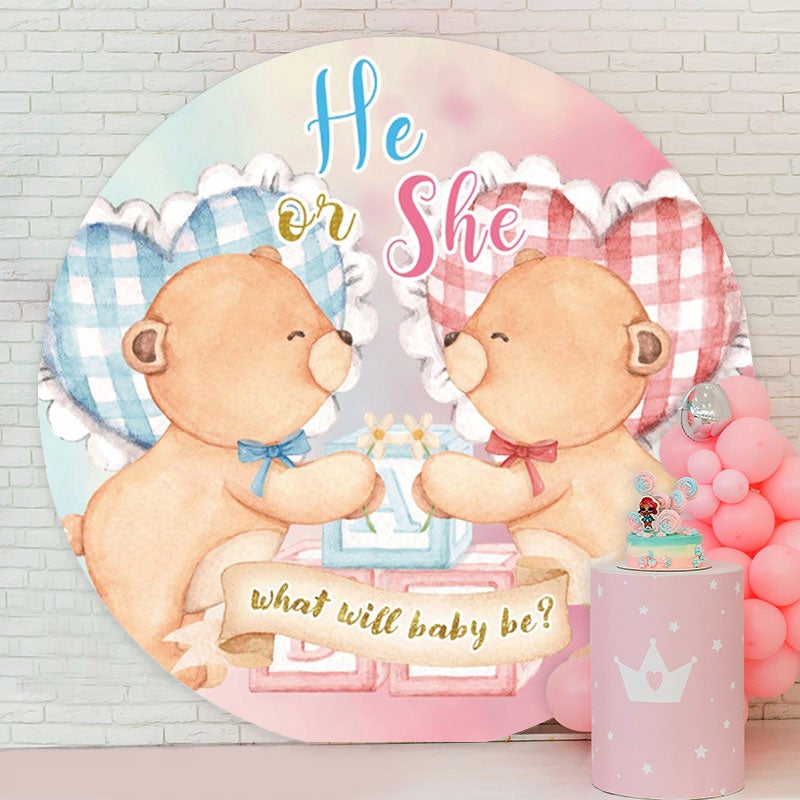 Aperturee - What Will Baby Be Round Baby Shower Backdrop