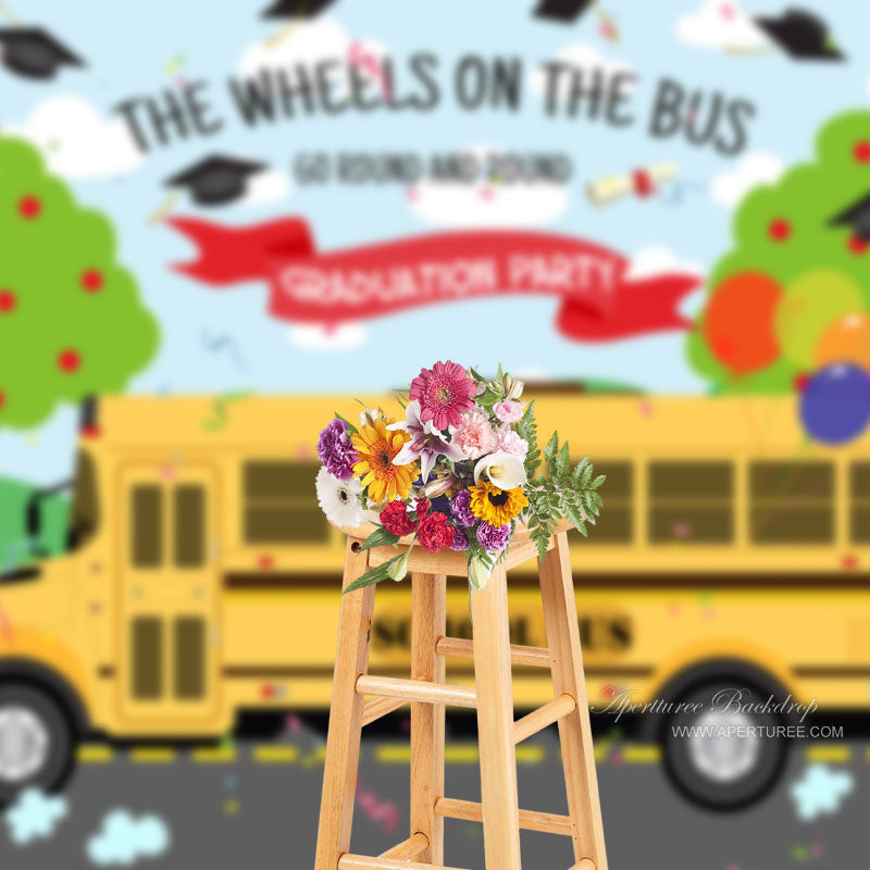 Aperturee - Wheels On The Bus Grad Backdrop For Photoshoot