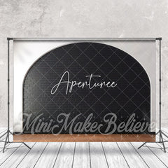 Aperturee - White Black Brick Wall Wooden Floor Photo Backdrop