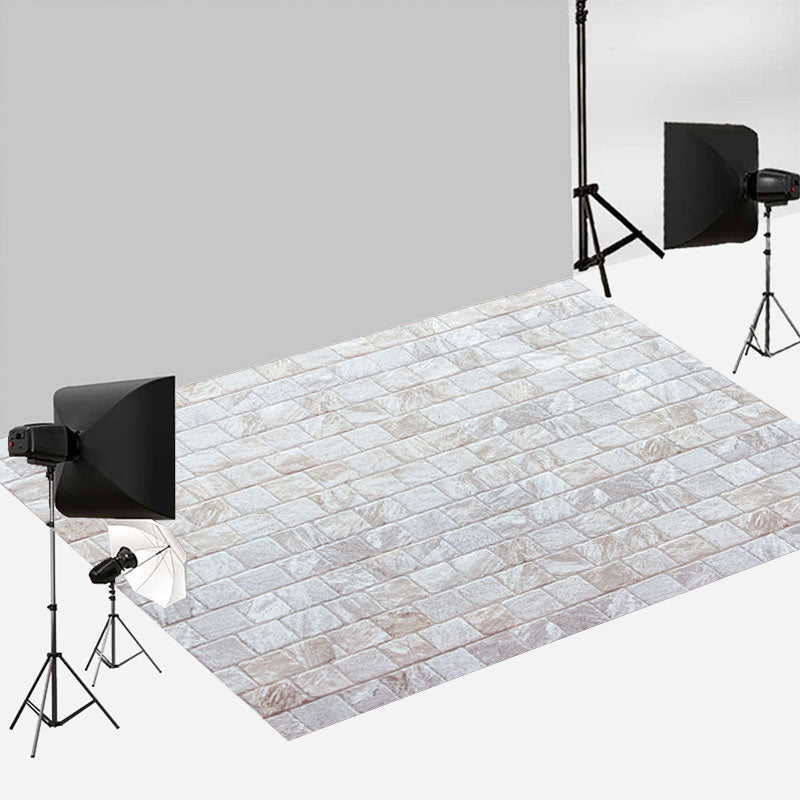 Aperturee - White Brick Plaid Light Pattern Rubber Floor Mat