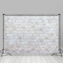 Aperturee - White Brick Wall Bucolic Backdrop For Photography