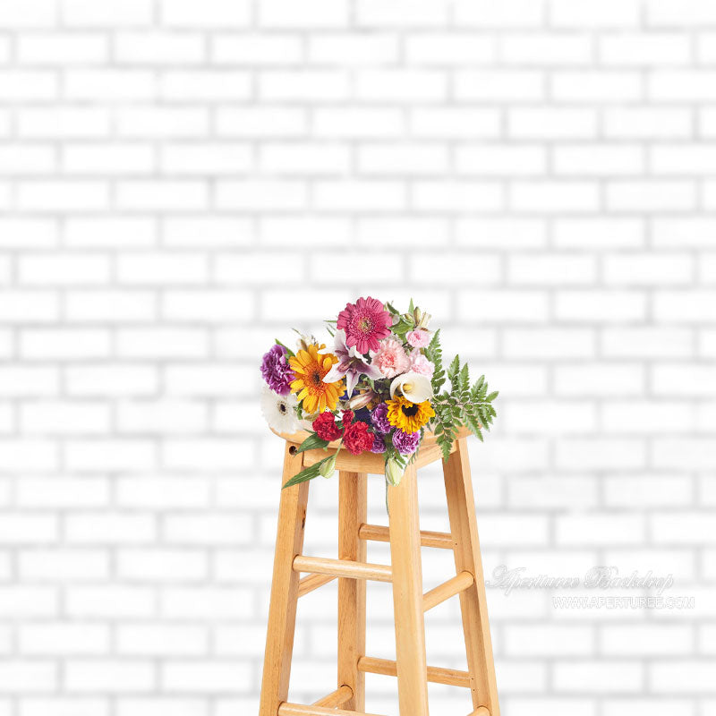 Aperturee - White Brick Wall Portrait Photography Backdrop