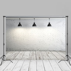 Aperturee - White Brick Wall Texture Photography Studio Backdrop