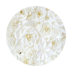 Aperturee White Flower Round Happy Birthday Backdrop For Party