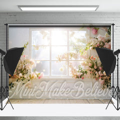 Aperturee - White Flowers Sunshine Window Photoshoot Backdrop